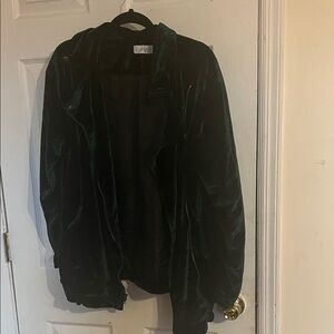 Luxurious Ivan Avalos Velvet Bomber Jacket in Forest Green